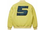 Sp5der Leather Logo Bomber Jacket