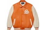 Sp5der Leather Varsity Jacket