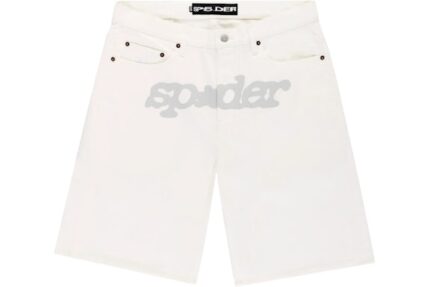 V3 Logo Denim Shorts White
