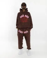 Sp5der Angel Number Tracksuit Brown